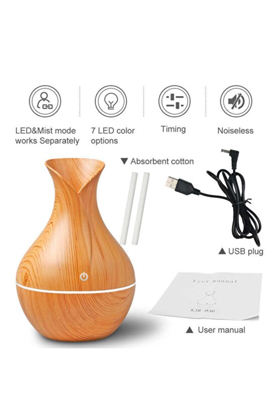 Ultrasonic Aroma Terapi Oda Hava Nemlendirici Led Işıklı Humudifier