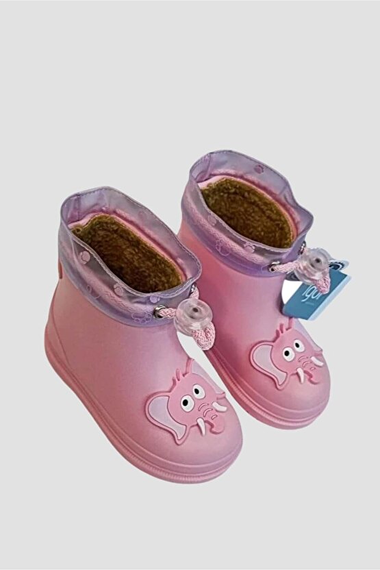 CC332 Bimbi Elefante Borreguito Kürklü Yağmur Çizmesi Pembe