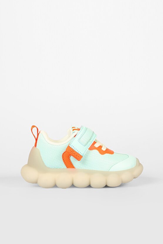 Unisex Çocuk Bread Işıklı Mint Yeşil-Turuncu Sneaker