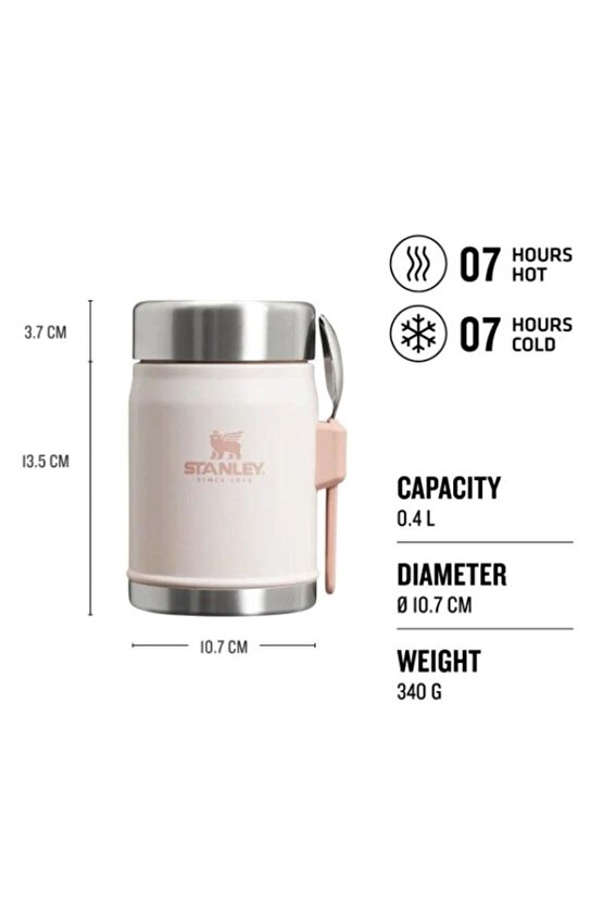The Legendary Food Jar + Spork .4L  14oz Rose Quartz Yemek Termosu