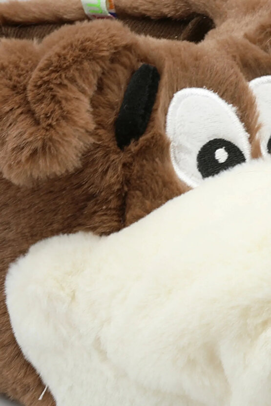 Tw Kahve Beyaz Bobby Kadın Hayvanlı Yumoş Terlik