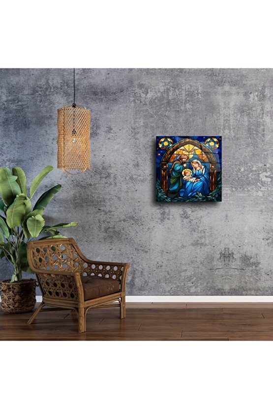 El Yapımı Aziz Aile Vitray Tablo