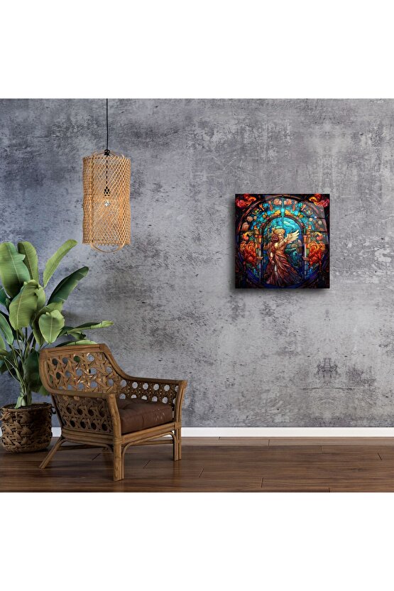 Renkli Melek Vitray Cam Tablo