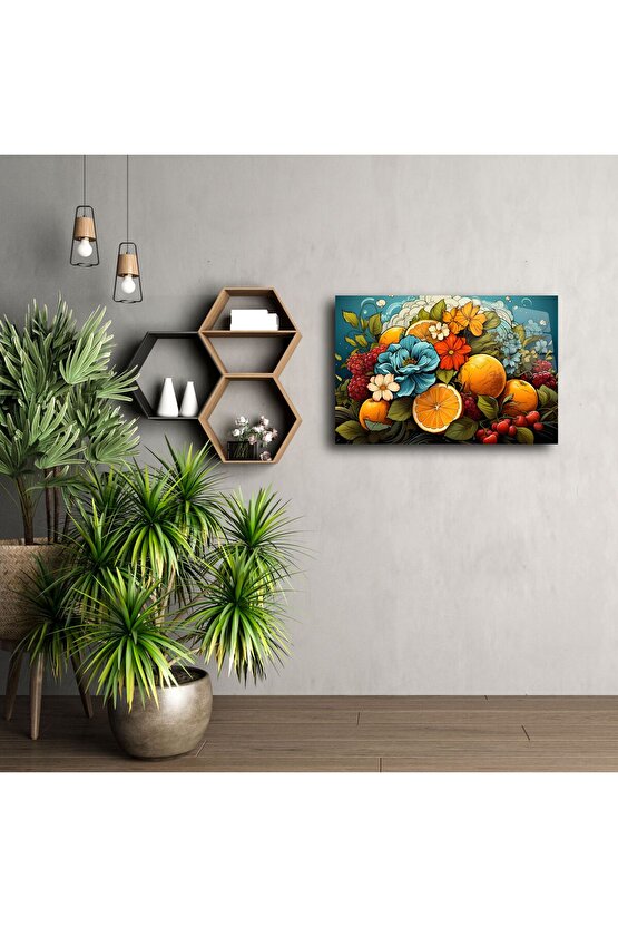 Modern cam mozaik meyve çiçek tablo