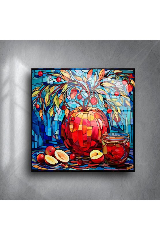 Vitray Kırmızı Meyve Sanat Baskısı
