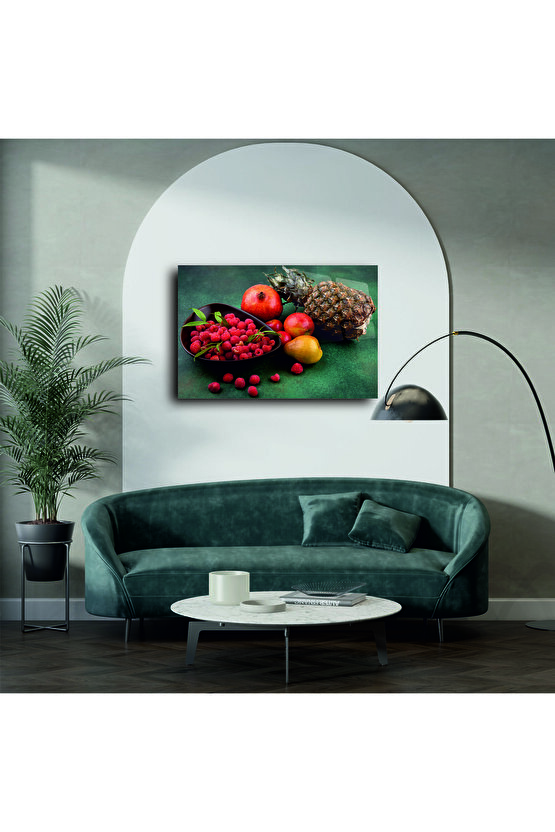 Renkli Tropikal Meyve Fotoğraflı Cam Tablo