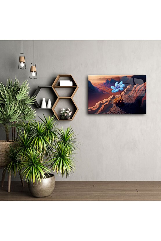 Mavi Çiçek Kanvas Tablo