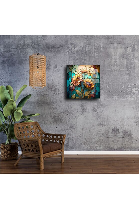 Cam Ayçiçeği Duvar Tablosu