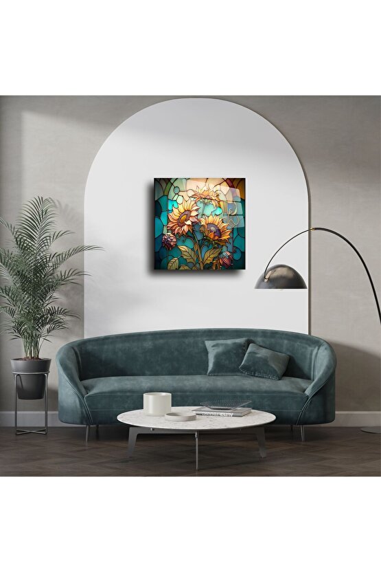 Cam Ayçiçeği Duvar Tablosu