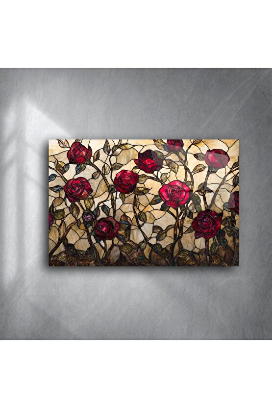 Romantik çiçek duvar sanatı