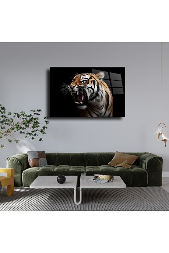 Kaplan Görseli Cam Tablo Duvar Dekoru 1