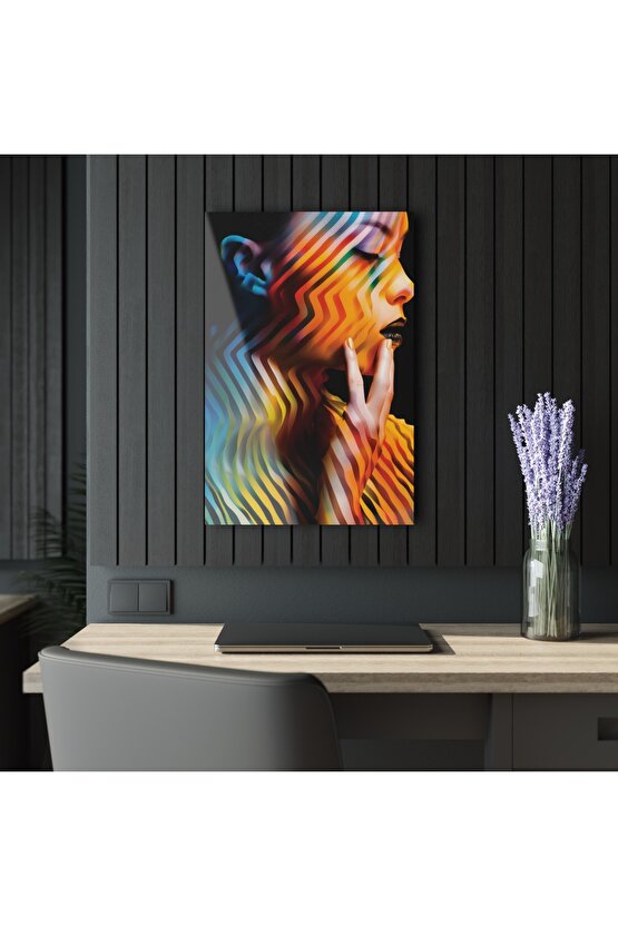 Kadın Model Cam Tablo Duvar Dekoru 3