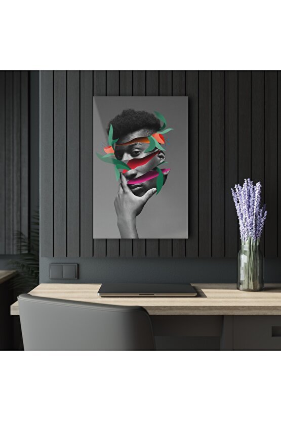 Erkek Model Cam Tablo Duvar Dekoru