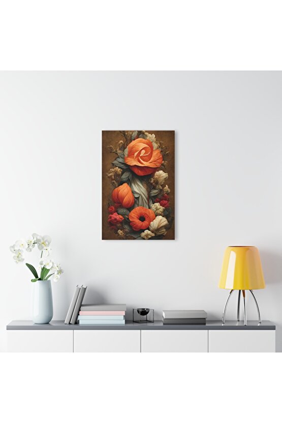 Renkli Çiçekler Cam Tablo Duvar Dekoru 7