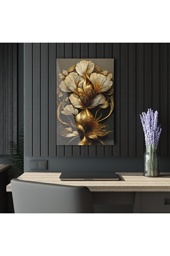 Renkli Çiçekler Cam Tablo Duvar Dekoru 9