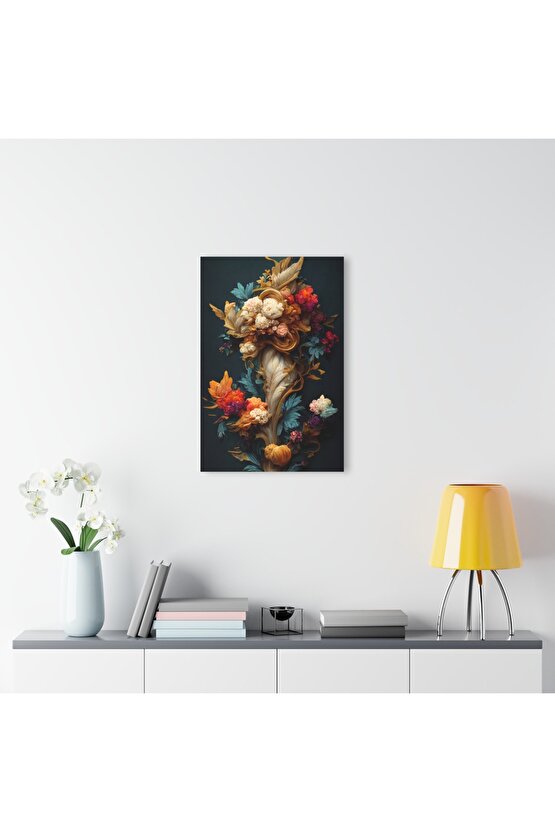 Renkli Çiçekler Cam Tablo Duvar Dekoru 5