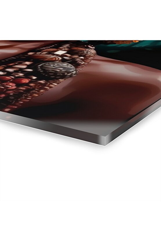 El Çizimi Kadın Cam Tablo Duvar Dekoru