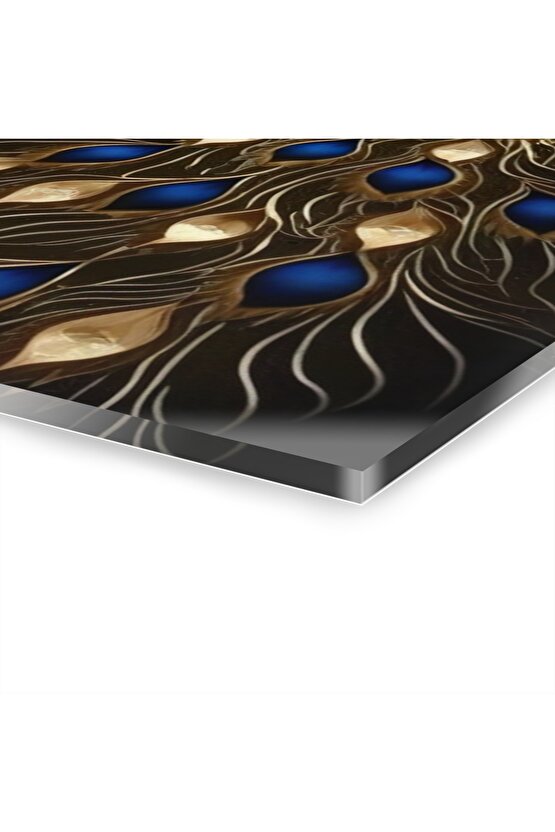 Tavus Kuşu Cam Tablo Duvar Dekoru 3