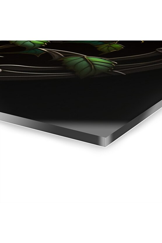 3D Boyutlu Gül Cam Tablo Duvar Dekoru