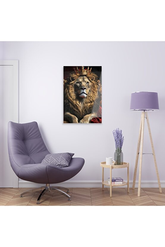 Aslan Kral Cam Tablo Duvar Dekoru