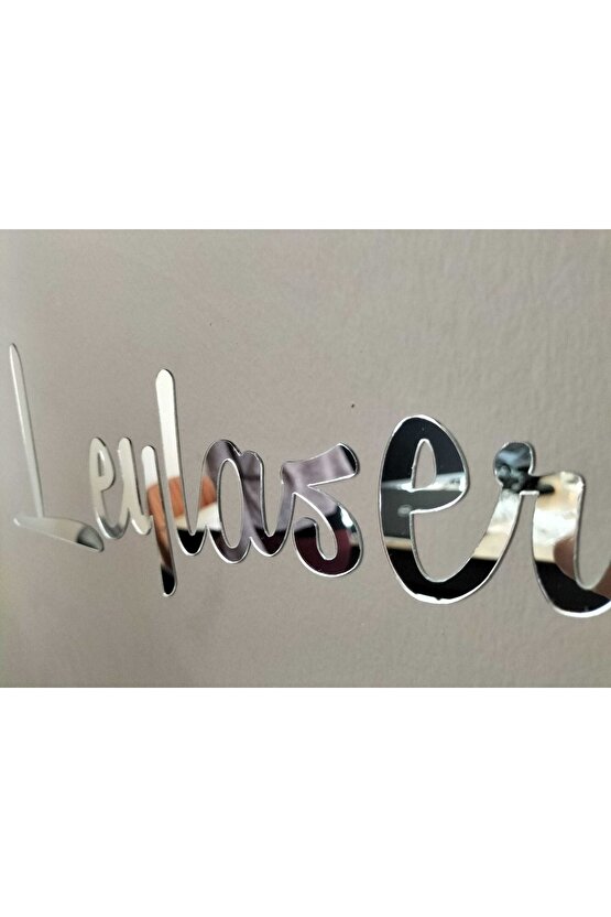 Kişiye Özel Yazı, Kendinden Yapışkanlı Aynalı Gümüş Pleksi Duvar Yazısı (HER 50 HARF IÇİN 1 ÜRÜN)