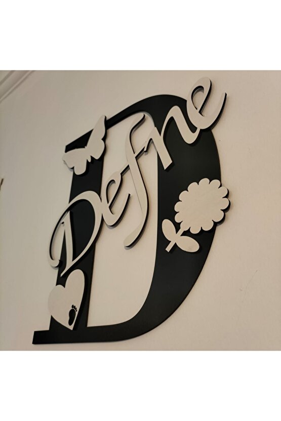 30x25 Cm Harfli Ve Isimli Kapı Süsü 3mm Ahşap Mdf