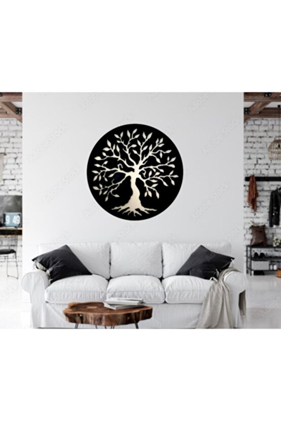 Büyük Boy Ağaç Figürlü 3mm Mdf Ahşap Duvar Panosu 55*55