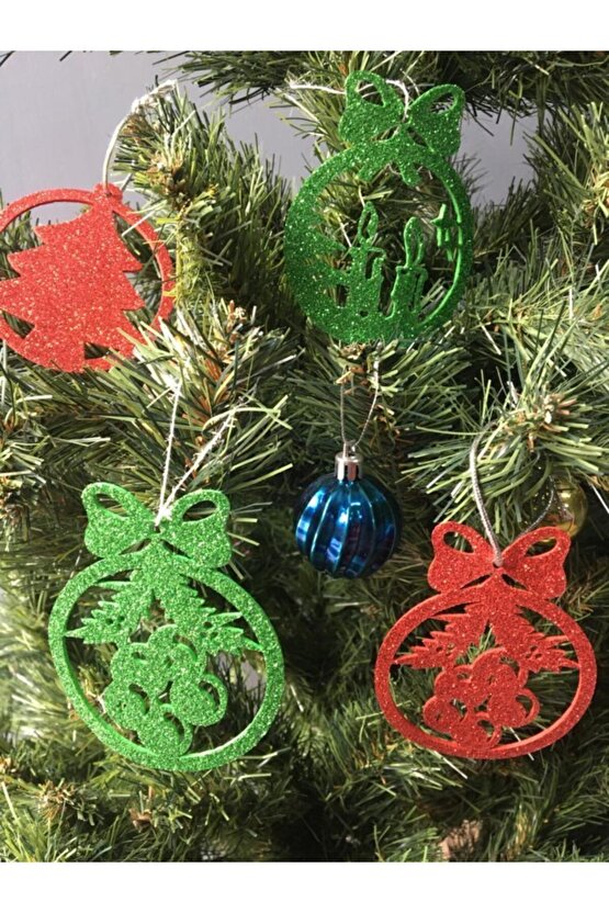 Kırmızı Eva Yılbaşı Ağacı Süsü 7,5x7,5 Cm 28li