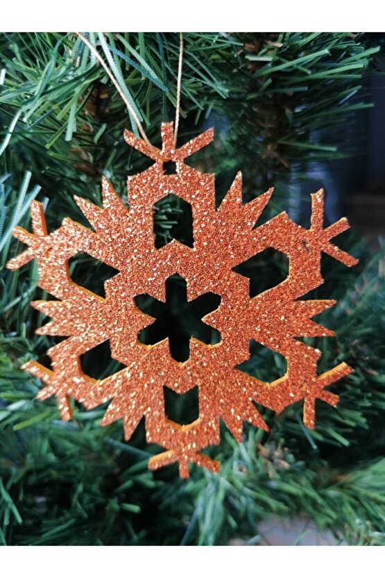 7 Farklı Renkte Kar Tanesi Simli Eva Ağaç Ve Hediye Süsü 8 X 8 cm 28 Li