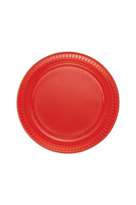 Kırmızı Plastik Tabak 22 cm 25 li