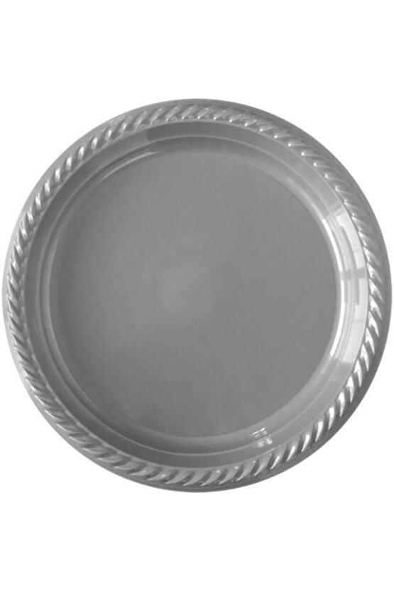 Gümüş Renk Plastik Tabak 22 cm 25li