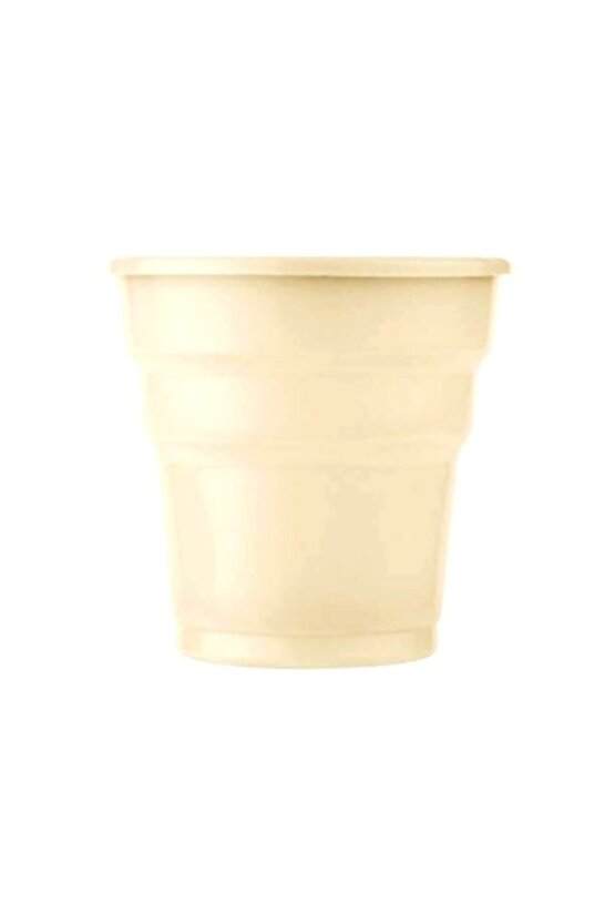 Unisex Krem Plastik Kullan At Bardak 25 Adet