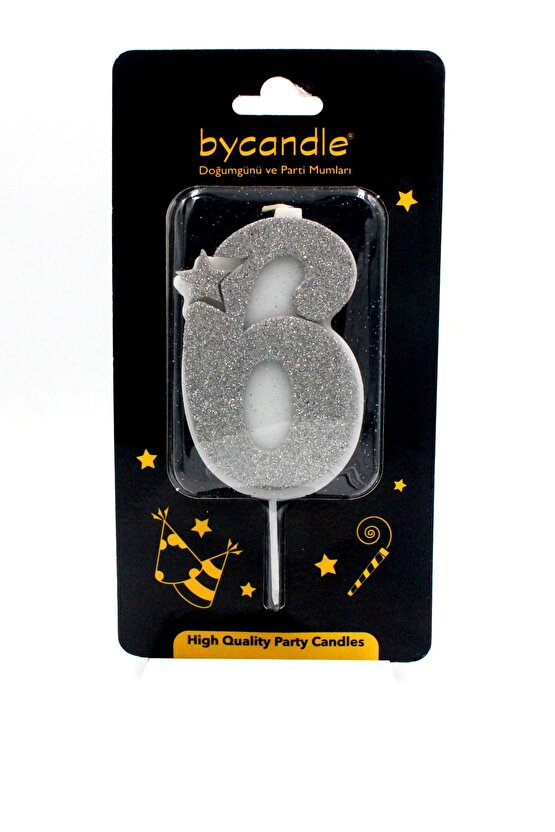 Simli Gri Rakam Mum-6