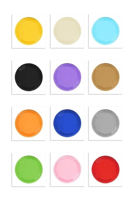 Krem Renk Plastik Tabak Çap 22 cm 25 Adet 1 Paket