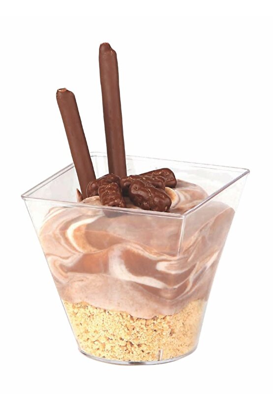 60cc Mika Kübik Magnolia Bardağı Prizma Tatlı Kasesi Sunum Kabı Üçgen 50 adet Tatlı Meze&Salata