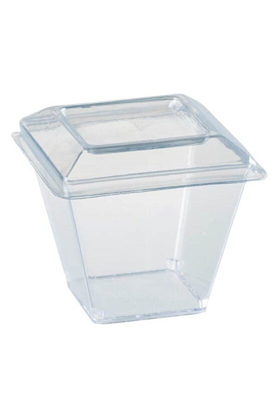 Kristal Plastik 60 ml Kübik Kase Sosluk (25ADET)