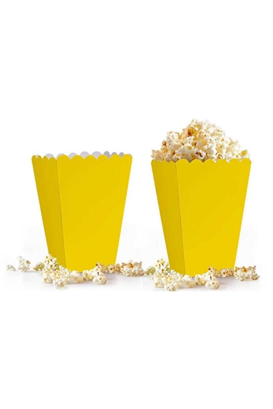 Sarı Renkli Karton Mısır Kutusu 8li (popcorn)