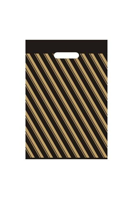 14 SÜS Siyah Çizgili Takviyeli Poşet 26 X 38 Cm (no2) 50 Adet