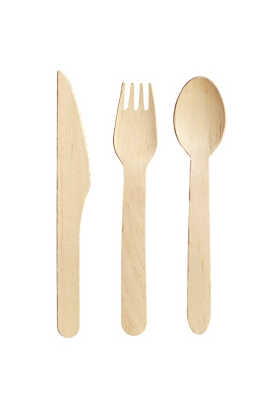 Ekolojik Ahşap Çatal Bıçak Takımı300lü Set
