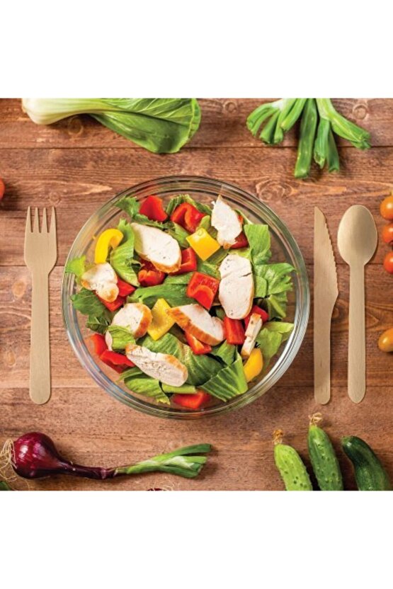 Ekolojik Ahşap Çatal Bıçak Takımı300lü Set