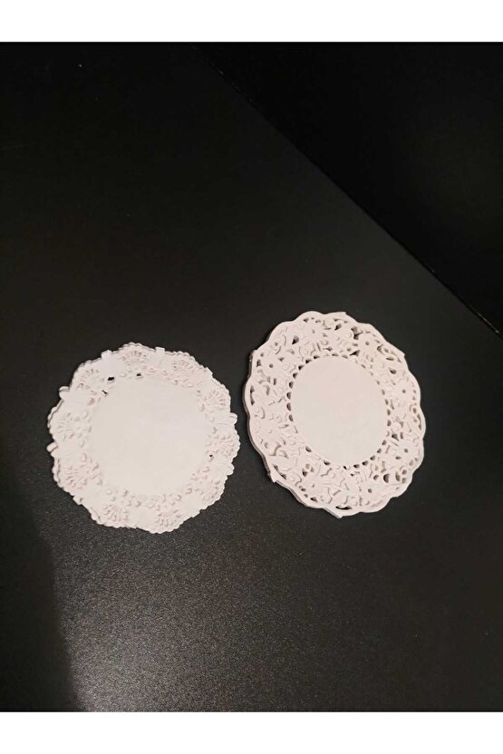 Çay ve Kupa Bardak Altlıkları 9 cm - 12 cm Dantel Kağıt Bardak Tabak İçi Altlık 100 Adet