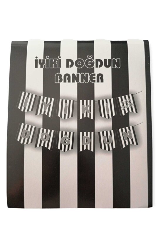Siyah Beyaz Beşiktaş Taraftar Iyi Ki Doğdun Banner Doğum Günü Uzar Yazı