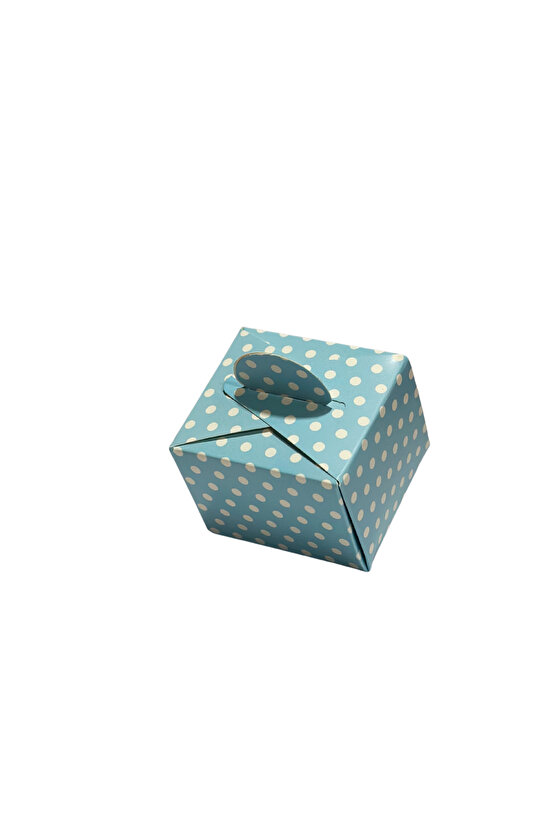 Lokum Kutusu Mavi Puantiyeli 50li Paket | Lokumluk