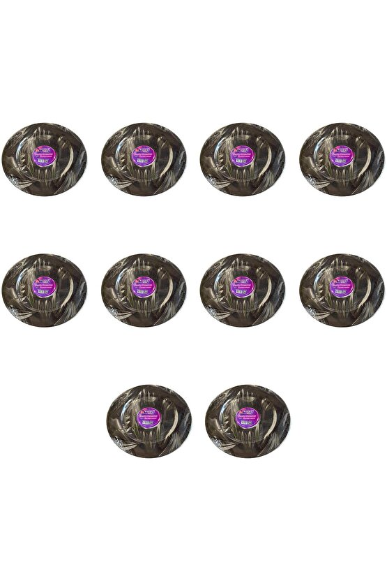 Kullan At Parti Davet Sunum Servis Plastik Sert Mika Tabak - 26 Cm. - Siyah - 6 Adetlik 10 Paket