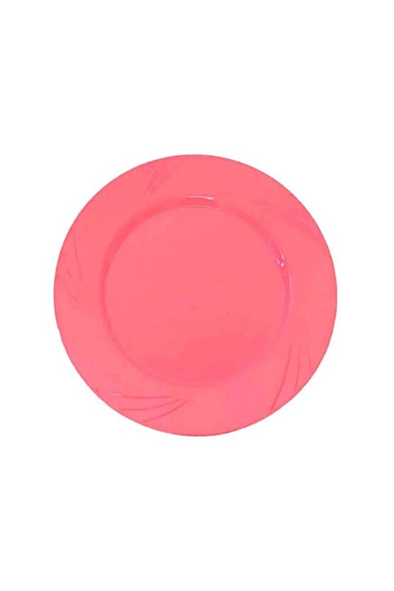 Pembe Yuvarlak Mika Tabak 22 Cm 6 Adet