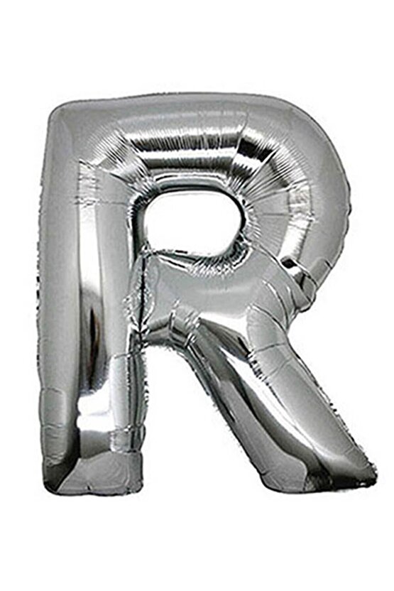 R Harf Silver Folyo Balon Harfli Helyum Balon 100 Cm Dev Boy