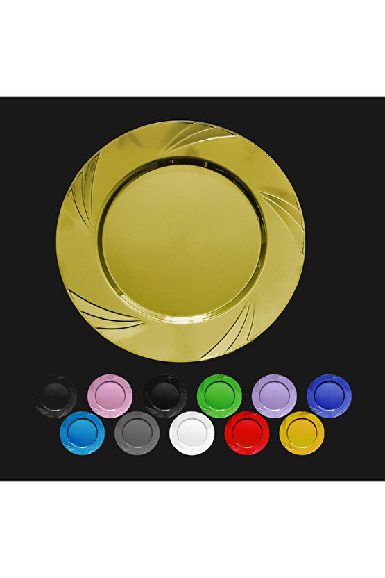 Plastik Tabak Sert Lüks 22cm (6 Adet) Sarı