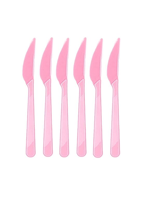 Pembe Renk Renkli Plastik Bıçak 25 Adet