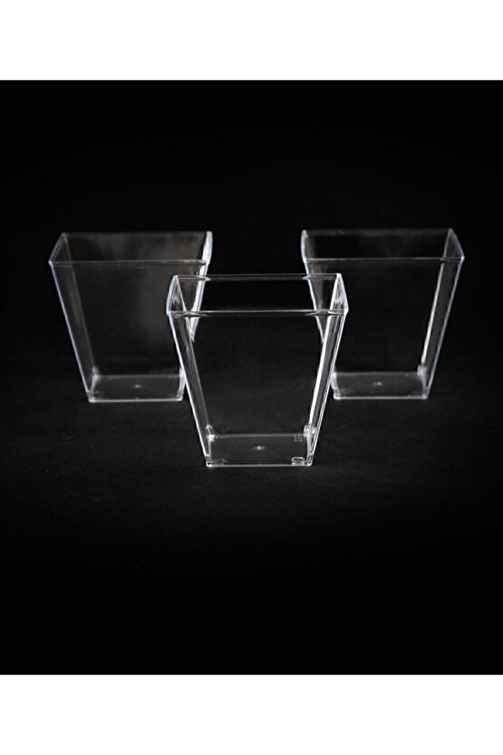 Plastik Akrilik Prizma Kübik Kase 200 Cc 10 Adet