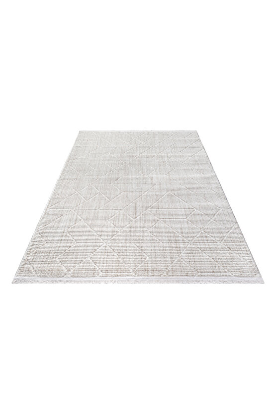 Yalın Bukle Salon Halısı Hav Vermez Mutfak Halısı Çocuk Odası Halısı Koridor 5579 KREM